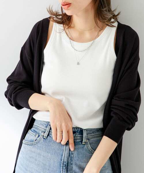 URBAN RESEARCH Sonny Label（アーバンリサーチサニーレーベル）の「SLAB Rib Bratop（タンクトップ・レディース・オフホワイト/ブラック/ベージュ・FREE）」の13枚目の写真