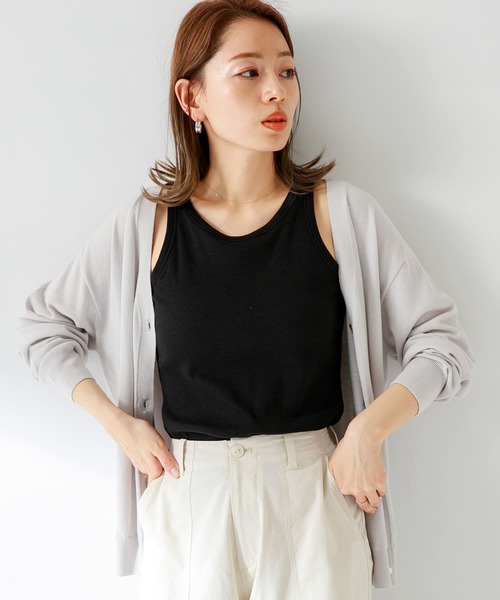 URBAN RESEARCH Sonny Label（アーバンリサーチサニーレーベル）の「SLAB Rib Bratop（タンクトップ・レディース・オフホワイト/ブラック/ベージュ・FREE）」の18枚目の写真