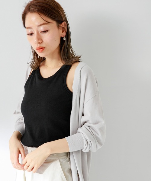 URBAN RESEARCH Sonny Label（アーバンリサーチサニーレーベル）の「SLAB Rib Bratop（タンクトップ・レディース・オフホワイト/ブラック/ベージュ・FREE）」の19枚目の写真