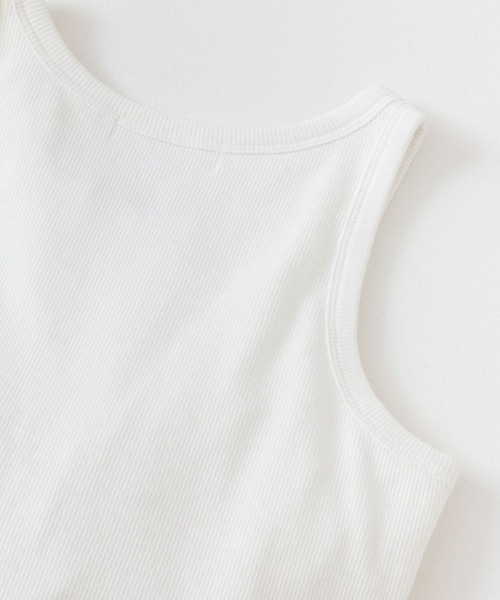 URBAN RESEARCH Sonny Label（アーバンリサーチサニーレーベル）の「SLAB Rib Bratop（タンクトップ・レディース・オフホワイト/ブラック/ベージュ・FREE）」の8枚目の写真