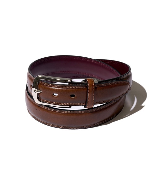 TETE HOMME（テットオム）の「【ON/OFF兼用】フェザーイタリアンレザーベルト（ベルト・メンズ・ブラウン/ダークブラウン/ネイビー/ブラック/ワイン・FREE）」の3枚目の写真