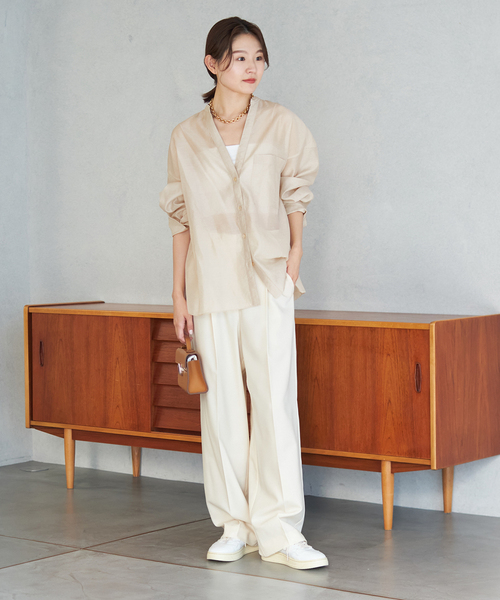 プラージュ Plage 2023AW SILK NYLON SHEER ブラウス セール】COTTON SILK SHEER N/S ブラウス（シャツ/ブラウス