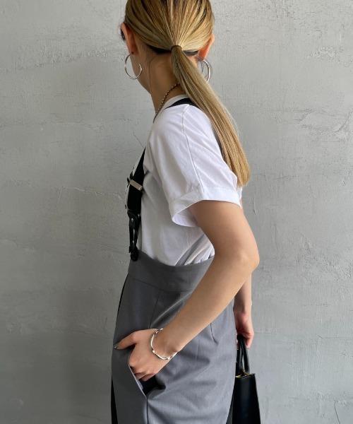 MICA&DEAL（マイカ＆ディール）の「[MICA&DEAL/マイカアンドディール] 別注 PALMKEY ロゴプリントTシャツ（Tシャツ/カットソー・レディース・チャコール/ホワイト/グレイッシュベージュ・F）」の8枚目の写真