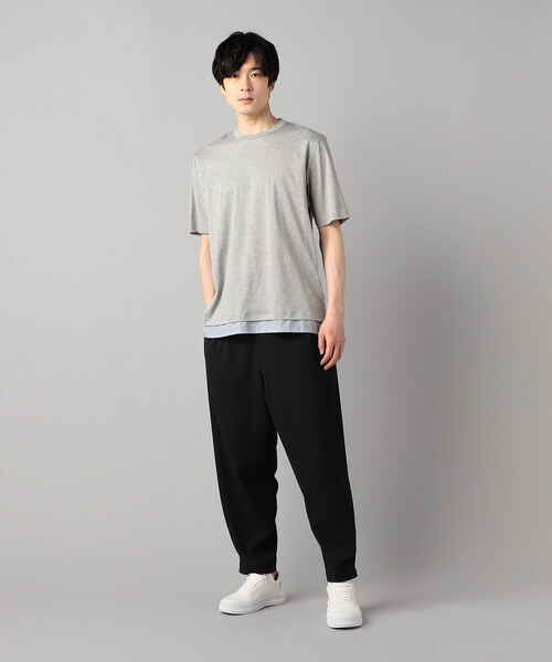 COMME CA MEN(コムサメン)の「ストライプコンビTシャツ(Tシャツ/カットソー・メンズ・グレー/ネイビー・M/L)」の3枚目の写真