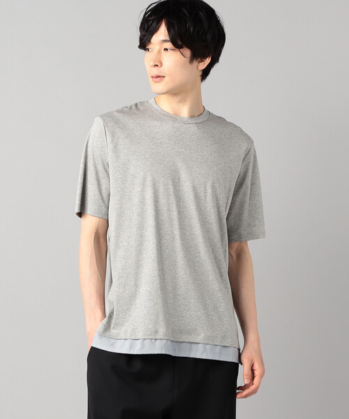 COMME CA MEN(コムサメン)の「ストライプコンビTシャツ(Tシャツ/カットソー・メンズ・グレー/ネイビー・M/L)」の4枚目の写真