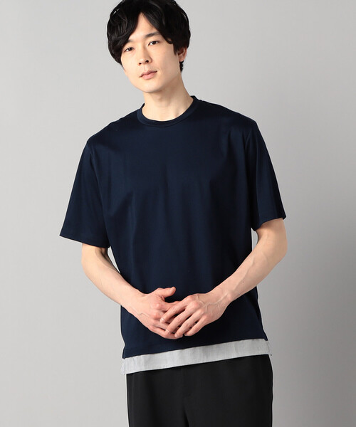 COMME CA MEN(コムサメン)の「ストライプコンビTシャツ(Tシャツ/カットソー・メンズ・グレー/ネイビー・M/L)」の6枚目の写真