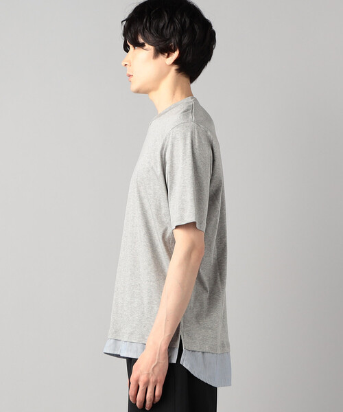 COMME CA MEN(コムサメン)の「ストライプコンビTシャツ(Tシャツ/カットソー・メンズ・グレー/ネイビー・M/L)」の8枚目の写真