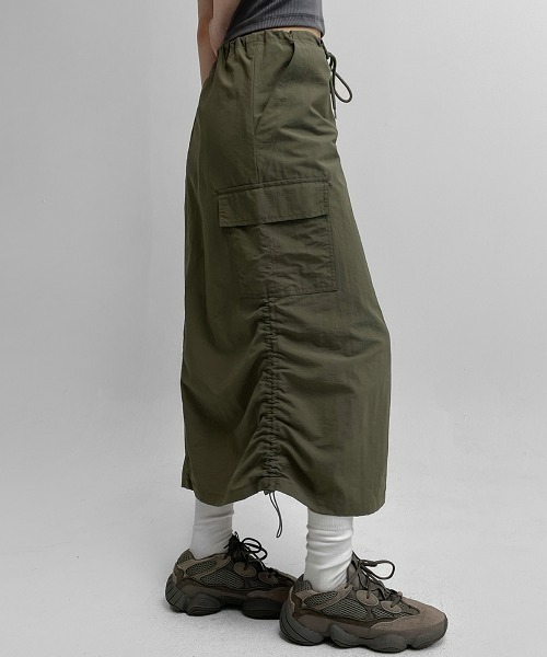 【新品未使用】シールームリン　Drawstringカーゴスカート　ブラック　M BLACKUP（ブラックアップ）の「[MADE] マイルドストリングカーゴ