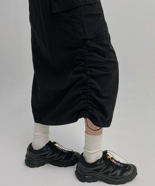 BLACKUP（ブラックアップ）の「[MADE] マイルドストリングカーゴスカート（スカート・レディース・ブラック/カーキ・FREE）」の9枚目の写真