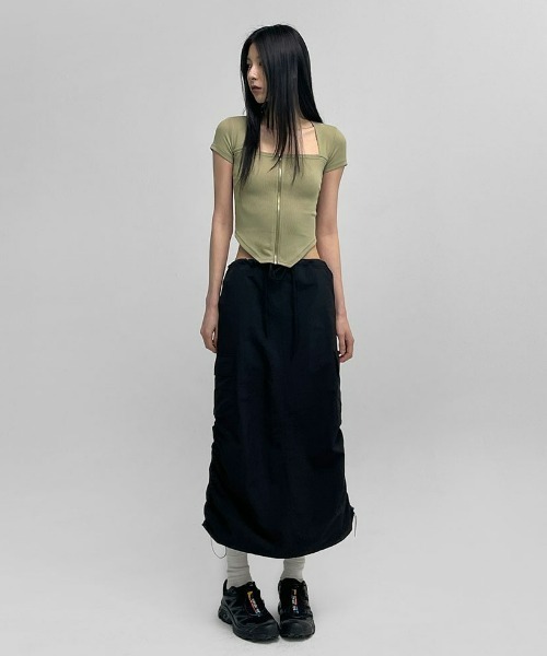 BLACKUP（ブラックアップ）の「[MADE] マイルドストリングカーゴスカート（スカート・レディース・ブラック/カーキ・FREE）」の11枚目の写真