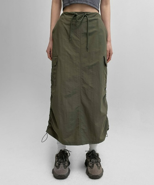 BLACKUP（ブラックアップ）の「[MADE] マイルドストリングカーゴスカート（スカート・レディース・ブラック/カーキ・FREE）」の5枚目の写真