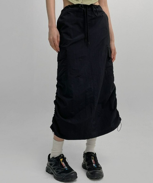 BLACKUP（ブラックアップ）の「[MADE] マイルドストリングカーゴスカート（スカート・レディース・ブラック/カーキ・FREE）」の20枚目の写真