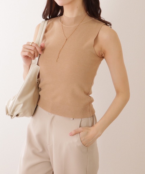 Lace Ladies(レースレディース)の「ソリッドカラー プチハイネック ノースリーブ ニット プルオーバー(ニット/セーター・レディース・グレー/アイボリー/ブラック/ブラウン/ホワイト・FREE)」の13枚目の写真