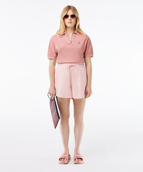 LACOSTE ラコステ ナチュラルダイスキッパーネックポロシャツ ブラウス LACOSTE｜オーガニックコットン ナチュラルダイスキッパーネック