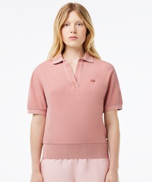 LACOSTE ラコステ ナチュラルダイスキッパーネックポロシャツ ブラウス LACOSTE ラコステ ナチュラルダイスキッパーネックポロシャツ