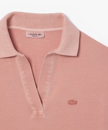 LACOSTE ラコステ ナチュラルダイスキッパーネックポロシャツ ブラウス LACOSTE（ラコステ）の「オーガニックコットン クロップド丈