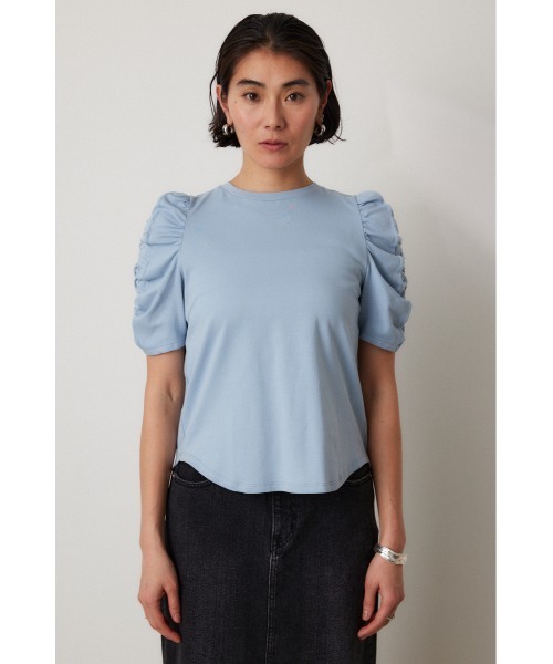 crie conforto（クリーコンフォルト）の「ボリュームパフスリーブプルオーバー（Tシャツ/カットソー・レディース・ライトブルー/ブラック/オフホワイト/レッド・FREE）」の13枚目の写真