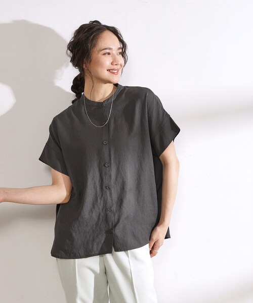 DRESKIP(ドレスキップ)の「◆【無理せずキレイ】バンドカラーブラウス(シャツ/ブラウス・レディース・グリーン系/チャコールグレー/ライトベージュ/カーキ・00)」の11枚目の写真