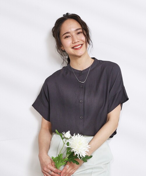 DRESKIP(ドレスキップ)の「◆【無理せずキレイ】バンドカラーブラウス(シャツ/ブラウス・レディース・グリーン系/チャコールグレー/ライトベージュ/カーキ・00)」の13枚目の写真