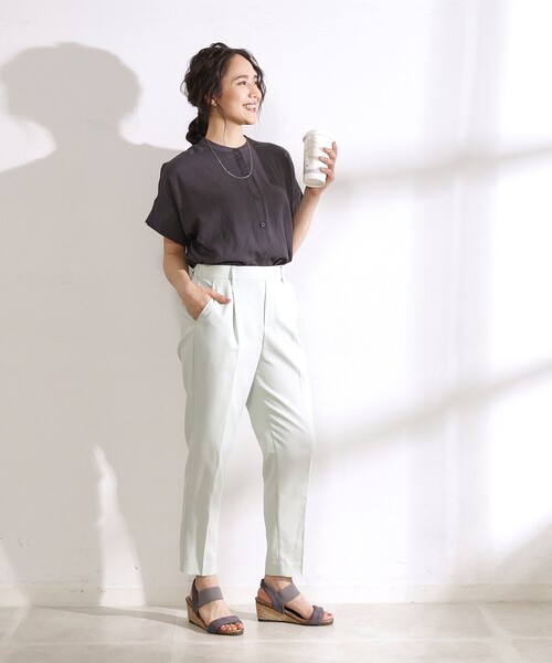 DRESKIP(ドレスキップ)の「◆【無理せずキレイ】バンドカラーブラウス(シャツ/ブラウス・レディース・グリーン系/チャコールグレー/ライトベージュ/カーキ・00)」の15枚目の写真