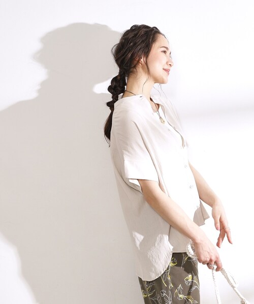 DRESKIP(ドレスキップ)の「◆【無理せずキレイ】バンドカラーブラウス(シャツ/ブラウス・レディース・グリーン系/チャコールグレー/ライトベージュ/カーキ・00)」の20枚目の写真