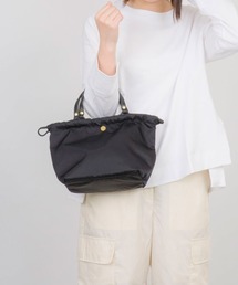 YUFU（ユフ）の「【YUFU/ユフ】日本製  ナイロン舟形 巾着バッグ トートバッグ ハンドバッグ 2WAY（トートバッグ）」