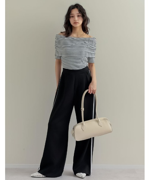 Re:EDIT（リエディ）の「2WAYリブカットソー五分袖オフショル