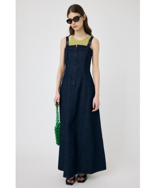 MOUSSY（マウジー）の「ZIP UP DENIM ドレス（ワンピース・レディース・ライトブルー/ワンウォッシュ・2/1）」の2枚目の写真