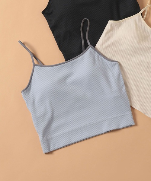 LAKOLE(ラコレ)の「【吸水速乾】リブショートブラトップ<RELAXING WEAR> / 118958(キャミソール・レディース・ブラック/オフホワイト/ラベンダー・LARGE/MEDIUM/SMALL)」の3枚目の写真