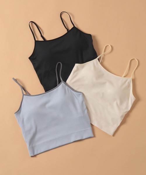 LAKOLE(ラコレ)の「【吸水速乾】リブショートブラトップ<RELAXING WEAR> / 118958(キャミソール・レディース・ブラック/オフホワイト/ラベンダー・LARGE/MEDIUM/SMALL)」の4枚目の写真