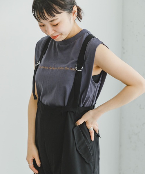 ITEMS URBANRESEARCH（アイテムズ アーバンリサーチ）の「ショルダータックロゴTシャツ（Tシャツ/カットソー・レディース・グレー系その他/チャコールグレー/ホワイト/オレンジ・FREE）」の21枚目の写真