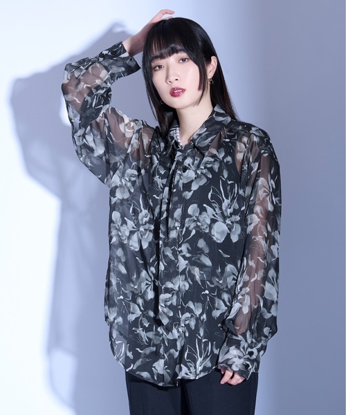 Ellno Loset(エルノロゼット)の「ネクタイツキシアーシャツ(シャツ/ブラウス・メンズ・ブラック系その他/ブルー系その他/ブラック/グレー系その他・SMALL/MEDIUM/LARGE)」の13枚目の写真