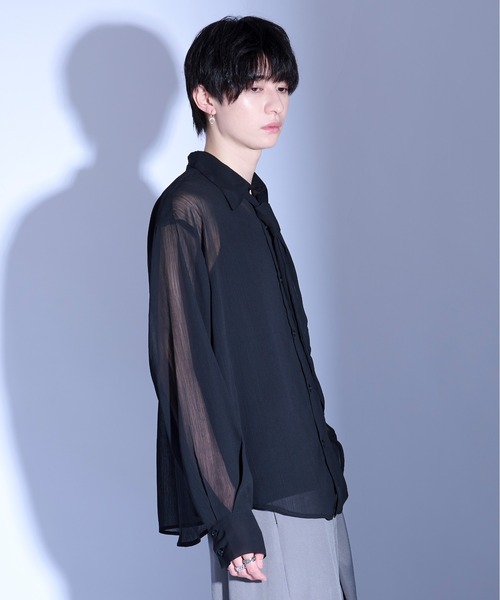 Ellno Loset(エルノロゼット)の「ネクタイツキシアーシャツ(シャツ/ブラウス・メンズ・ブラック系その他/ブルー系その他/ブラック/グレー系その他・SMALL/MEDIUM/LARGE)」の6枚目の写真
