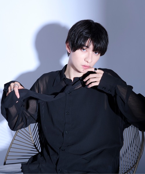 ネクタイ付シアーシャツ Ellno Loset（エルノロゼット）の「ネクタイツキシアーシャツ