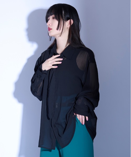 Ellno Loset(エルノロゼット)の「ネクタイツキシアーシャツ(シャツ/ブラウス・メンズ・ブラック系その他/ブルー系その他/ブラック/グレー系その他・SMALL/MEDIUM/LARGE)」の10枚目の写真