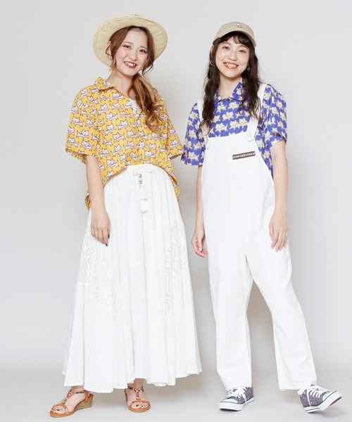 チャイハネ(チャイハネ)の「【チャイハネ】さすらいネコおかか ブロックプリントシャツ(シャツ/ブラウス・メンズ・ネイビー/マスタード・FREE)」の14枚目の写真