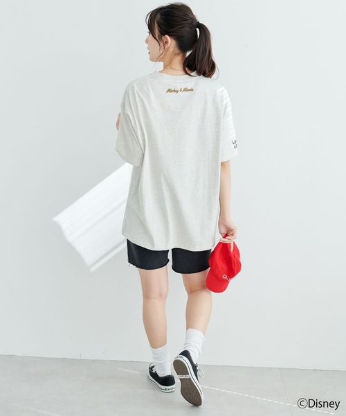 Disney/ディズニー】ミッキー＆ミニープリント半袖Tシャツ《大きい