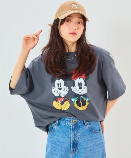 Disney/ディズニー】ミッキー＆ミニープリント半袖Tシャツ