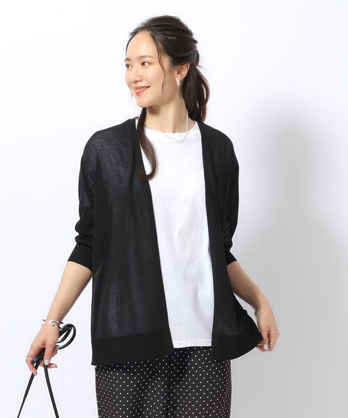 DRESKIP（ドレスキップ）の「◆【洗える/7分袖】さらっと羽織れる トッパーカーディガン（カーディガン/ボレロ・レディース・ライトベージュ/ブルー/ブラック/ライトグレー・04/03/02）」の7枚目の写真