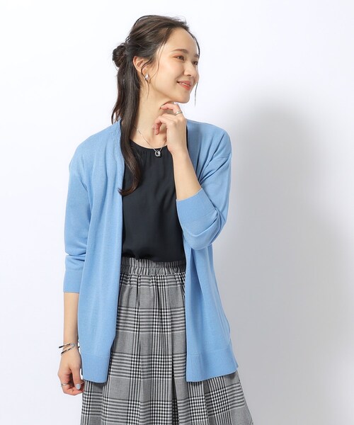 DRESKIP（ドレスキップ）の「◆【洗える/7分袖】さらっと羽織れる トッパーカーディガン（カーディガン/ボレロ・レディース・ライトベージュ/ブルー/ブラック/ライトグレー・04/03/02）」の15枚目の写真