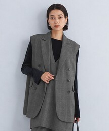 green label relaxing（グリーンレーベルリラクシング）の「ツイードライク チェック ジレ -マシンウォッシャブル・ストレッチ・防シワ・帯電防止-（ベスト・レディース）」