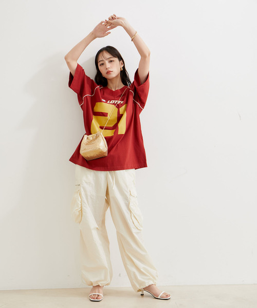 VIS（ビス）の「LottoコラボBIGゲームTシャツ（Tシャツ/カットソー・レディース・ホワイト/ボルドー/ピンク系その他2・FREE）」の7枚目の写真