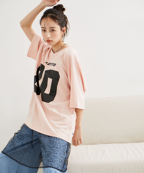 VIS（ビス）の「LottoコラボBIGゲームTシャツ（Tシャツ/カットソー・レディース・ホワイト/ボルドー/ピンク系その他2・FREE）」の8枚目の写真