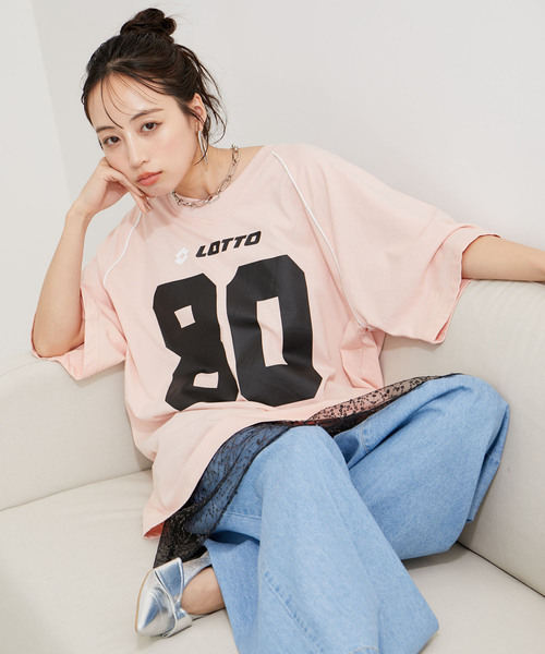 VIS（ビス）の「LottoコラボBIGゲームTシャツ（Tシャツ/カットソー・レディース・ホワイト/ボルドー/ピンク系その他2・FREE）」の10枚目の写真