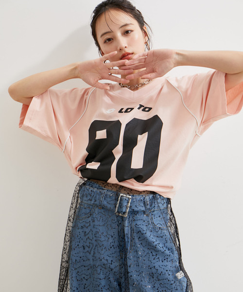 VIS（ビス）の「LottoコラボBIGゲームTシャツ（Tシャツ/カットソー・レディース・ホワイト/ボルドー/ピンク系その他2・FREE）」の12枚目の写真