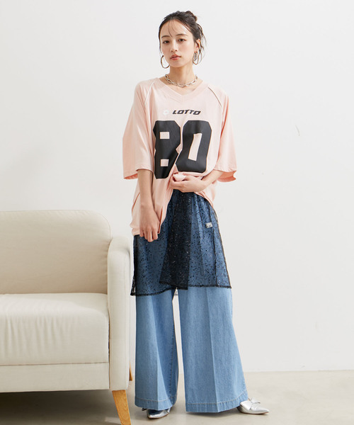 VIS（ビス）の「LottoコラボBIGゲームTシャツ（Tシャツ/カットソー・レディース・ホワイト/ボルドー/ピンク系その他2・FREE）」の13枚目の写真