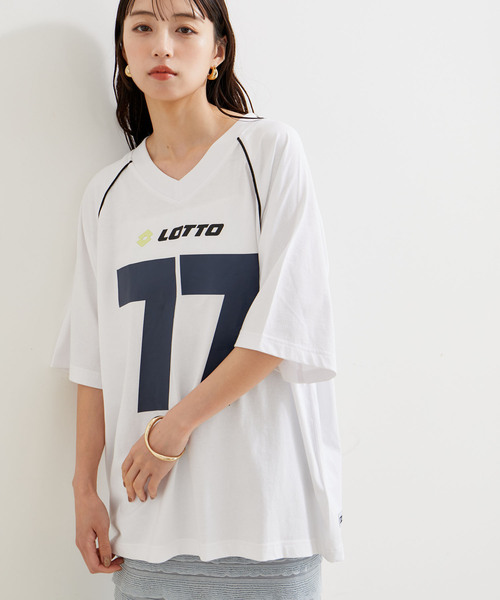 VIS（ビス）の「LottoコラボBIGゲームTシャツ（Tシャツ/カットソー・レディース・ホワイト/ボルドー/ピンク系その他2・FREE）」の2枚目の写真