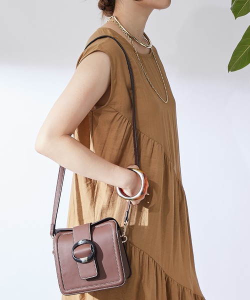 un dix cors（アンディコール）の「《お腹周りのカバー◎》バイヤスギャザーワンピース（ワンピース・レディース・ネイビー/キャメル・FREE）」の20枚目の写真