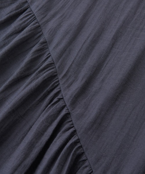 un dix cors（アンディコール）の「《お腹周りのカバー◎》バイヤスギャザーワンピース（ワンピース・レディース・ネイビー/キャメル・FREE）」の18枚目の写真