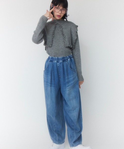 Candy Stripper（キャンディストリッパー）の「CND CURVE DENIM パンツ（デニムパンツ・レディース・ライトインディゴブルー/インディゴブルー・2）」の3枚目の写真